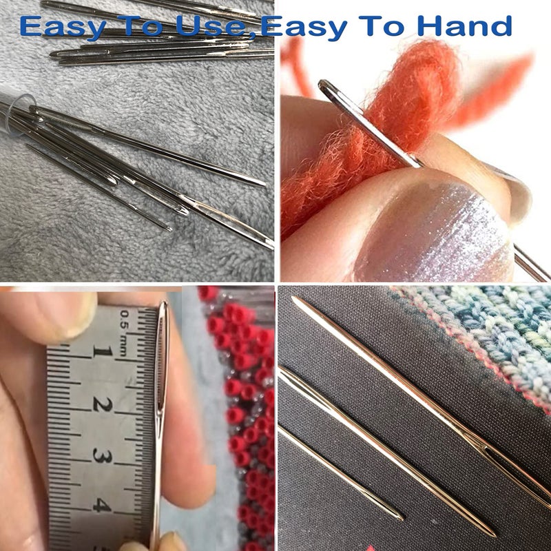 ORRDICE Large-Eye Blunt Needles, Stainless Steel Yarn Knitting Needles, Sewing Needles, Crafting Knitting Weaving Stringing Needles, Perfect for Finishing Off Crochet Projects(9 Pieces) - Image 5